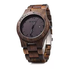 Bewell Zs-w086b Reloj De Madera Para Hombre Calendario Liger