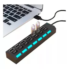 Hub Usb Multiplicador 7 Puertos Usb 2.0 Con Switch On Off