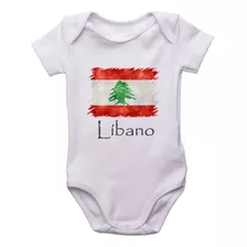 Body Infantil Líbano Bandeira País Roupinha Bebê Kids