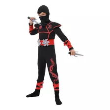  Disfraz De Ninja De Halloween Para Niños Twister Samurai Oriental Incluiye Accesorios Dagas Estrellas Guantes Capucha Cinturon