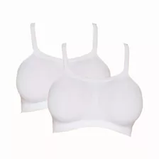 2 Tops Bandini Hanes Versátil Feminino Sem Costura Sem Bojo