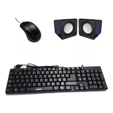 Kit Teclado Mouse Y Parlantes Sentey Usb Negro Pc Notebook