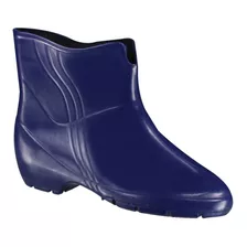 Galocha Bota Borracha Chuva Feminina Cano Curto Azul Marinho