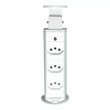 Torre De Tomada Multiplug Retrátil Embutir Mesa 3 Tomadas