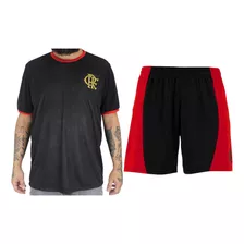 Conjunto Flamengo Camiseta Shorts Rubro Negro Mengão