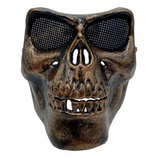 Máscara Halloween Caveira Bronze Skull Fantasia Cosplay