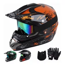 Casco Para Motocicleta Todoterreno Abatible Dot + Regalo