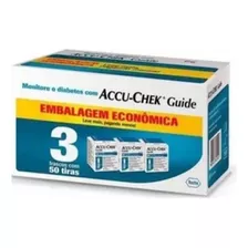 Kit 3 Caixas Tiras De Glicemia Accu Chek Guide 150 Unidades 