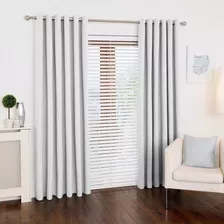 Cortina Para Sala E Quarto 300x280 Com Ilhos Para Varão Cor Branco