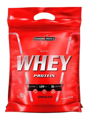 Suplemento Em  Pó Integralmédica  Nutri Whey Protein Proteínas Sabor  Chocolate Em Sachê De 907g