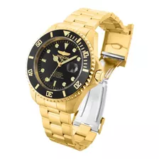 Reloj Hombre Invicta Automático Acero Inoxidable 47 Mm 28948 Color De La Correa Dorado Color Del Bisel Negro Color Del Fondo Negro