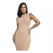 Vestido De Tricô Modal Comprimento Médio Moda Evangélica