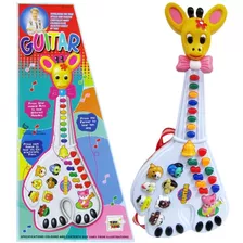 Brinquedo Guitarra Girafa Bebe Menino Menina Com Som E Luzes