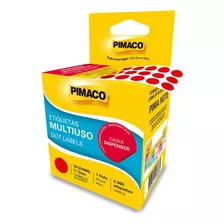 Etiqueta Redonda P/ Codificação Tp 12mm Rolo C/ 4000 Pimaco Cor Vermelho Desenho Impresso Liso