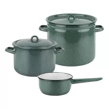 Batería De Cocina Fantuzzi Fundo Roja Acero Set 5 Piezas