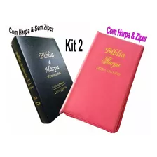 Kit 2 Bíblias Sagrada & Harpa Letra Gigante Edição Promessas