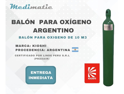 Balon De Oxigeno De 10 M3 - Marca Kioshi 