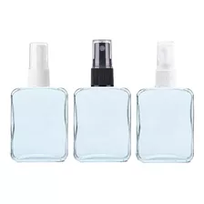 10 Frascos Vidro Quadrado Para Perfume 100 Ml Válvula Spray