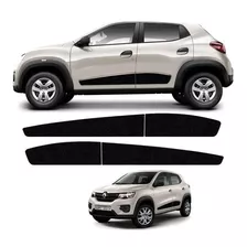 Kit Faixa Lateral Renault Kwid 2018 19 2020 21 Adesivo Preto