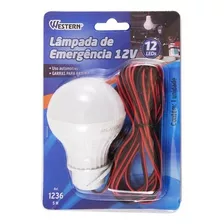 Lâmpada De Emergência 12v + Garras Uso Automotivo 12 Leds Cor Branco