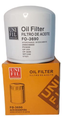 Filtro De Aceite Isuzu Elf  400/600 09-19 Unifil Fo-3690 Foto 6