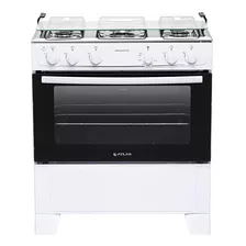 Fogão 5 Bocas Branco Com Mesa Inox Atlas Mônaco Plus Bivolt 127v/220v