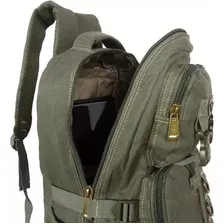 Mochila Masculina De Lona Grande Reforçada Camping, Viagem Cor Preto Desenho Do Tecido Lona Reforçada