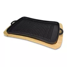 Plancha Grill Hierro Fundido + Tabla Madera Jim Beam