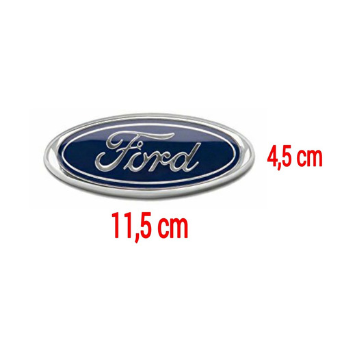 Logo Ford 11,5 Cm X 4,5 Cm Nuevo Sellado Cromado Emblema Foto 2