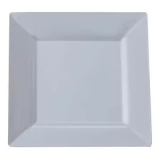 Plato Postre Melamina Cuadrado Blanco 20 X 12u Cm Plastico