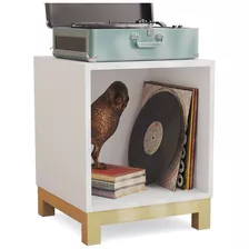 Móvel Nicho Cubo Porta Vinil Lp Disco - Mdf Branco