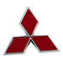 Emblema Mitsubishi 6.2 Cm Rojo Con Cromado