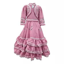 Vestido Gaúcho De Prenda Infantil Tamanho 3 4 E 6