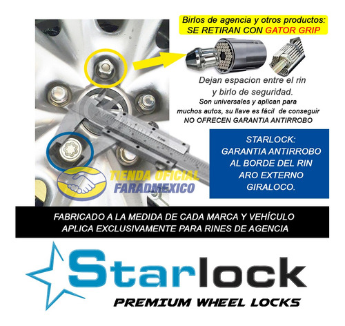 Birlos Seguridad 14 X 1.5 Mm Cortos Mercedes Benz Starlock Foto 8