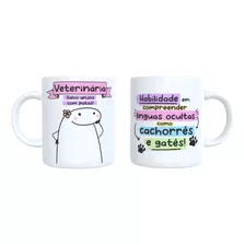 Caneca Xícara Personalizada Porcelana Flork Profissões Cores