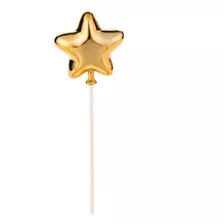 Topo - Topper - Decoração Bolo Estrela Dourada Cromada