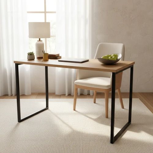 Mesa Escrivaninha Escritório Office Industrial 60cm Retrô Castanho