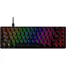 Teclado Gamer Hyperx Alloy Origins 65 Qwerty Hyperx Linear Red Inglés Us Color Negro Con Luz Rgb