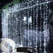 Serie Luces Led Cortina 6x3m Blanco Frío Boda Navidad Fiesta