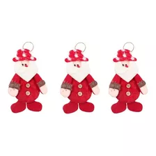 Kit 3 Bonecos Papai Noel Pendente Enfeite Para Árvore Natal