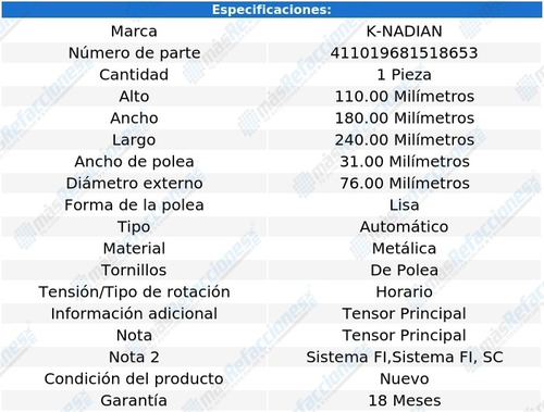 Tensor Banda Accesorios K-nadian Lss V6 3.8l 96 Al 97 Foto 3