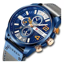 Popular Curren Hombre Reloj Correa De Piel Con Fechador .