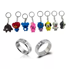 Llaveros Bts Colección 8pzs + Anillos Bt21