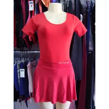 Roupa De Ballet Adulto Completa Colan Meia Manga