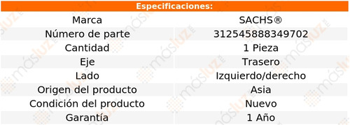 1- Amortiguador Hidrulico Trasero 300m 1993/2004 Sachs Foto 2