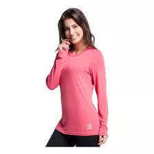 Camisa Feminina Rosa Proteção Solar Uv 50 Segunda Pele Kanxa