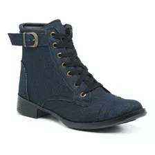 Bota Feminina Botinha Jeans Cano Curto