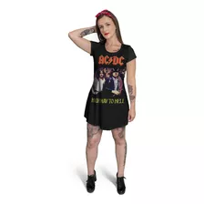 Vestido Curto Feminino Ac Dc Highway To Hell Rockers 