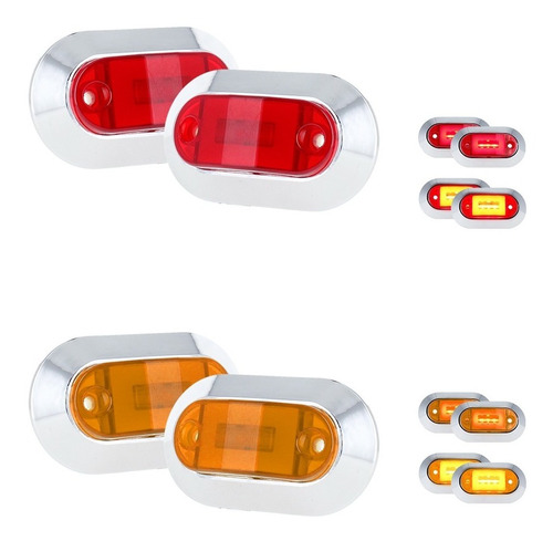 Par Mini Plafon Ovalado Led Y Gel Plasma Caja Camion 12-24v Foto 8