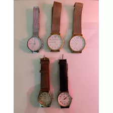 Lote De 5 Relojes Usados Funcionan En Buen Estado Falta Pila